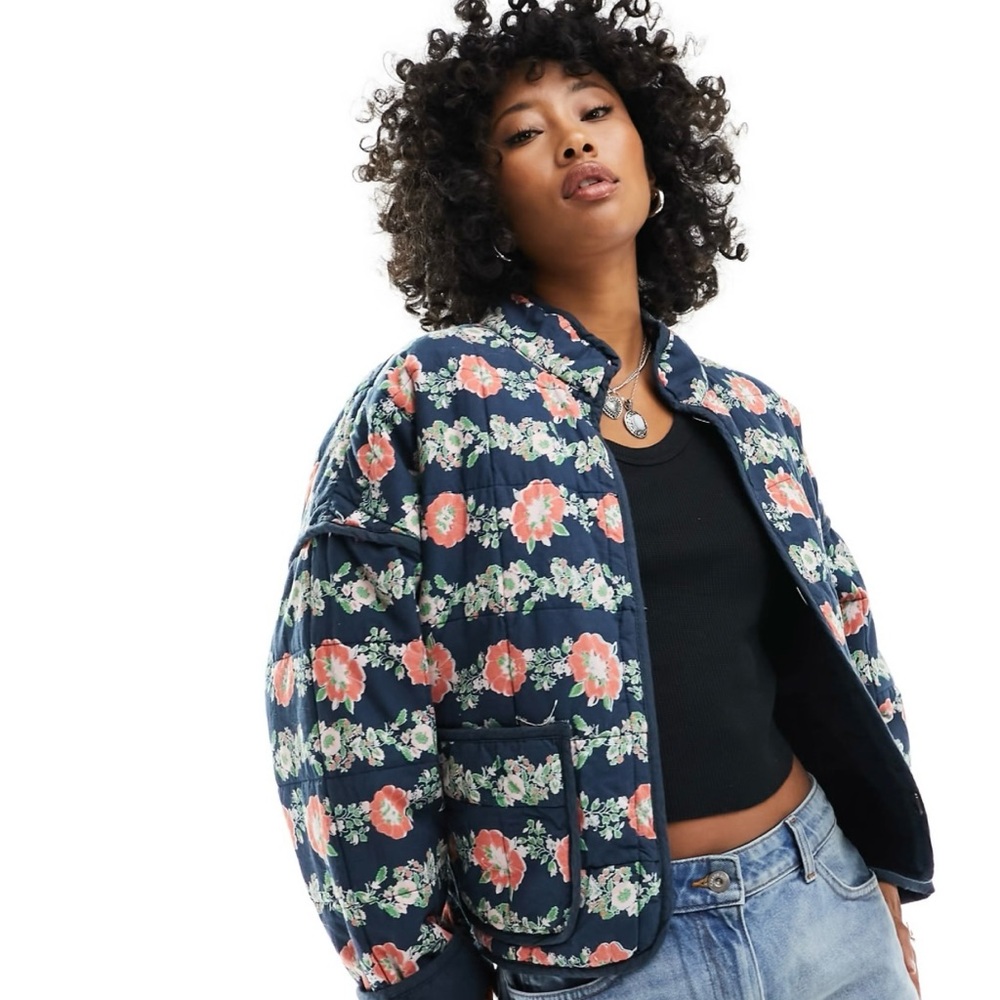 NWT || Free People || Floral Quilted Chloe Jacket Size XL